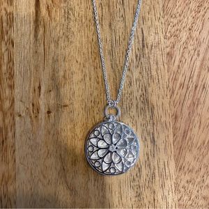 NWT Silver Reversible Marble Pendant Necklace